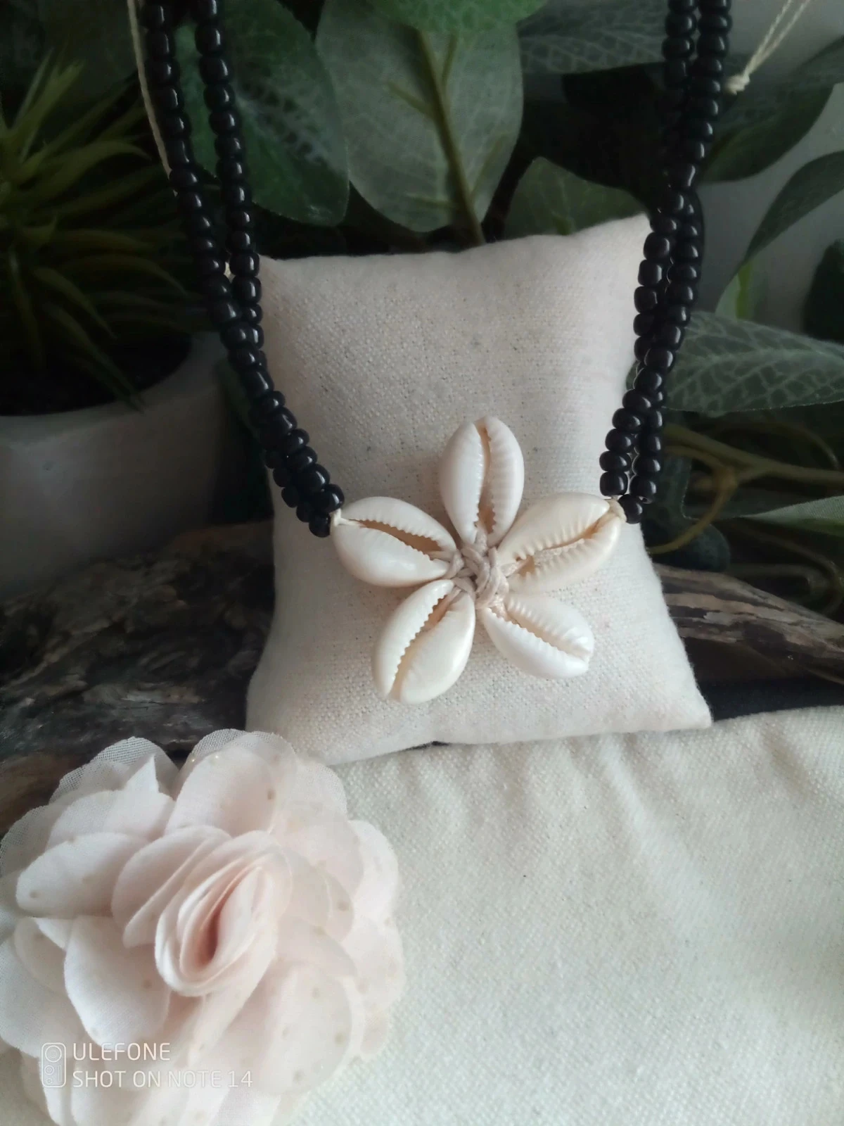 Bohemien bloem ketting met natuurlijke schelpjes – photo 2
